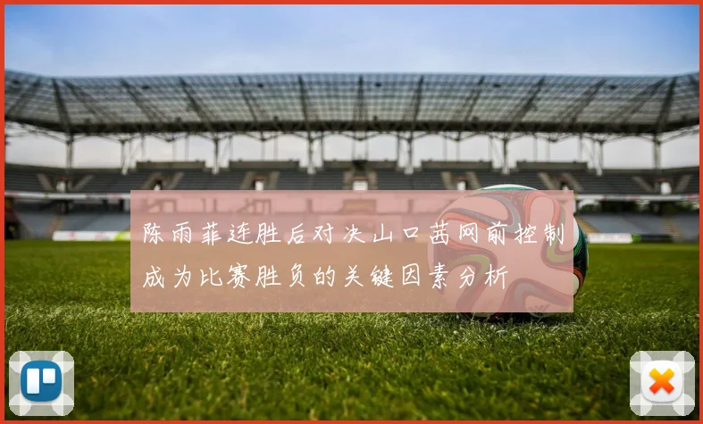 陈雨菲连胜后对决山口茜网前控制成为比赛胜负的关键因素分析